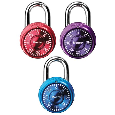 Master Lock 5.56 in. H X 1-9/16 in. W Metal 3-Dial Combination Padlock 3 pk Keyed Alike PK 1533TRI